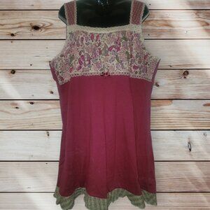 Secret Treasures PLUS SIZE Nightgown 2X (18W-20W) - Dark Pink Fuchsia Lace Trim